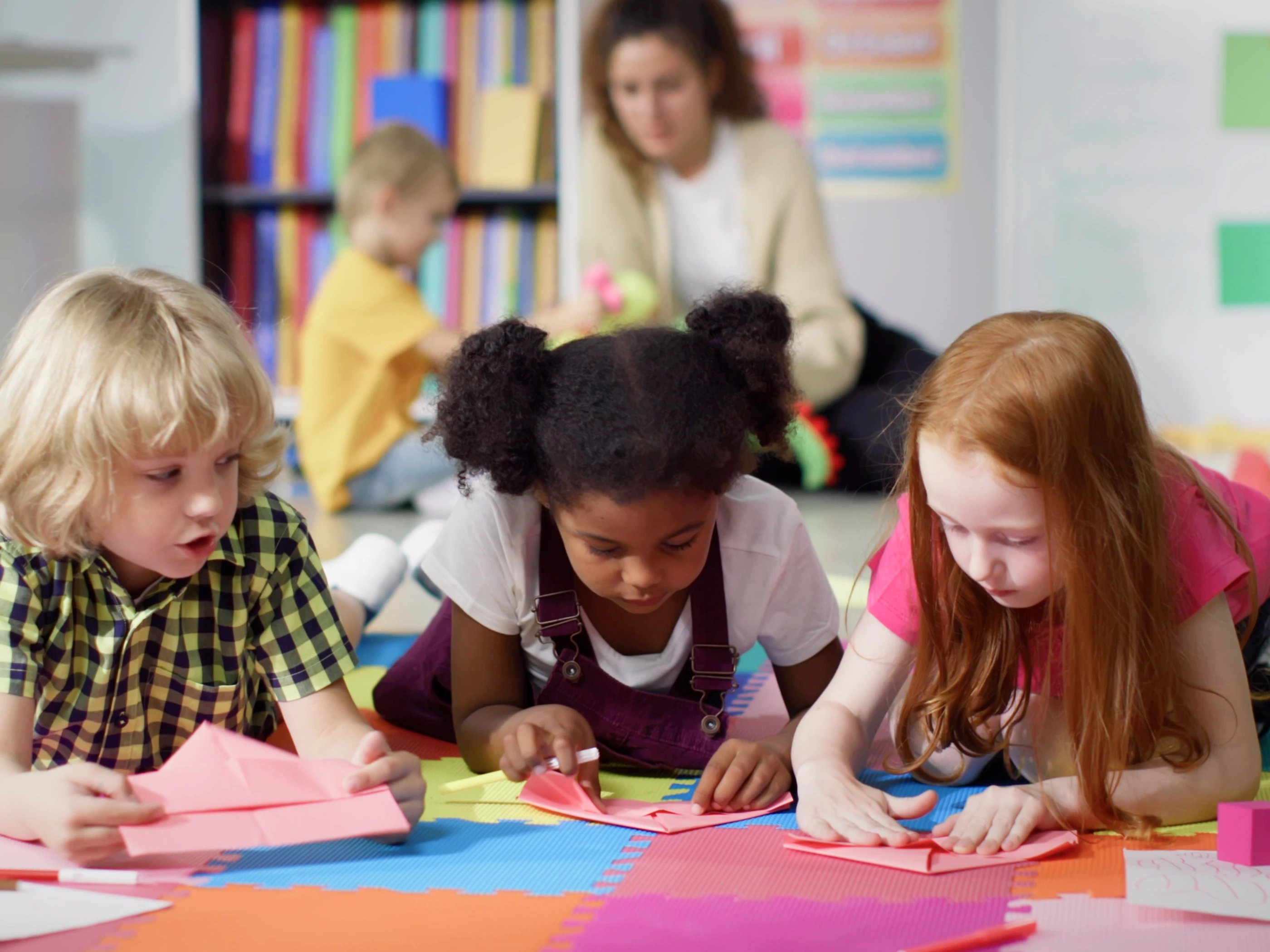 Group of students playing.